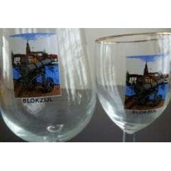nieuw Bierglas en Wijnglas opdruk Blokzijl