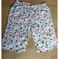 Ulla Popken korte broek met print linnen - viscose mt 50-52