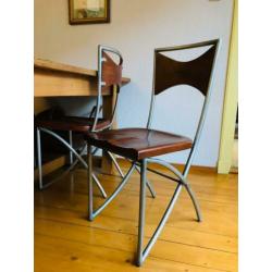 Robuuste eettafel eiken vloerdelen 190 bij 100
