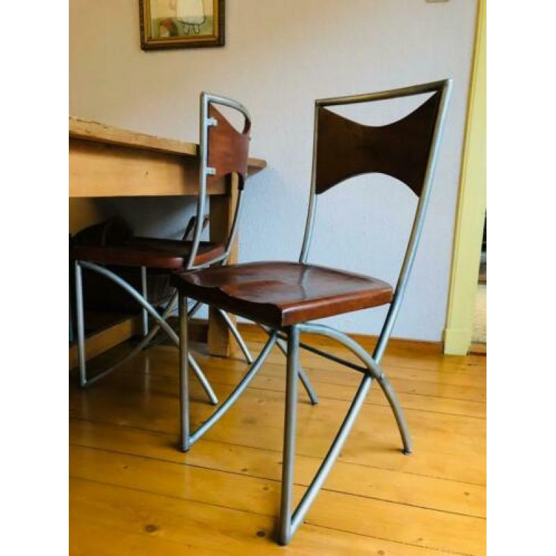 Robuuste eettafel eiken vloerdelen 190 bij 100