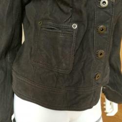 4003 D.bruin echt leren jasje blazer SILVER CREEK; Mt=40"