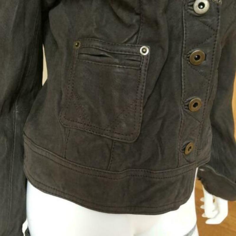 4003 D.bruin echt leren jasje blazer SILVER CREEK; Mt=40"