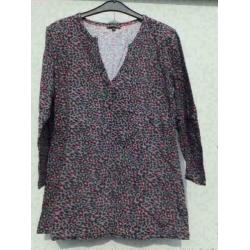 ROSNER grijs/cyclaam stretch tijger top mt M