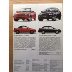 Autofolder/Brochure Suzuki modellen 1993 16 pagina's/poster