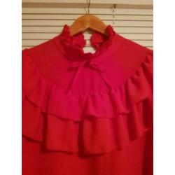 Z.G.A.N rode blouse/top met kol