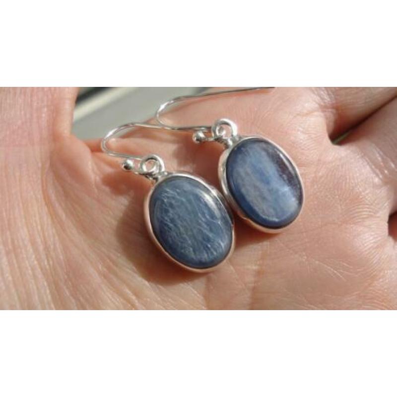 925 zilver / zilveren oorbellen met kyaniet kyanite - Vanoli