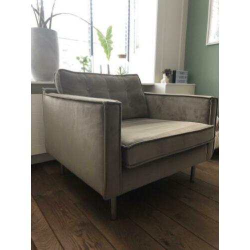 Mooie love seat fauteuil kleur taupe