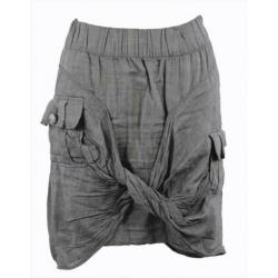 HUGO BOSS 100% katoenen licht grijze rok met veel details S