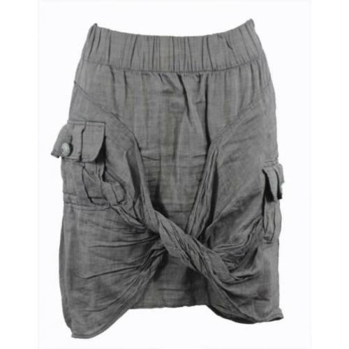 HUGO BOSS 100% katoenen licht grijze rok met veel details S