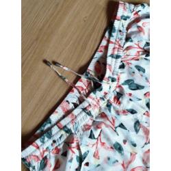 Ulla Popken korte broek met print linnen - viscose mt 50-52