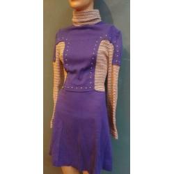 Vintage jurk (60s/70s) met colkraag ( MT M)