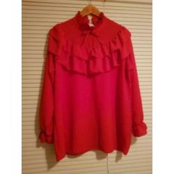 Z.G.A.N rode blouse/top met kol
