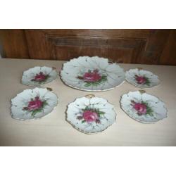 Vintage bonbon/petitfour schaaltjes.Roos decoratie.