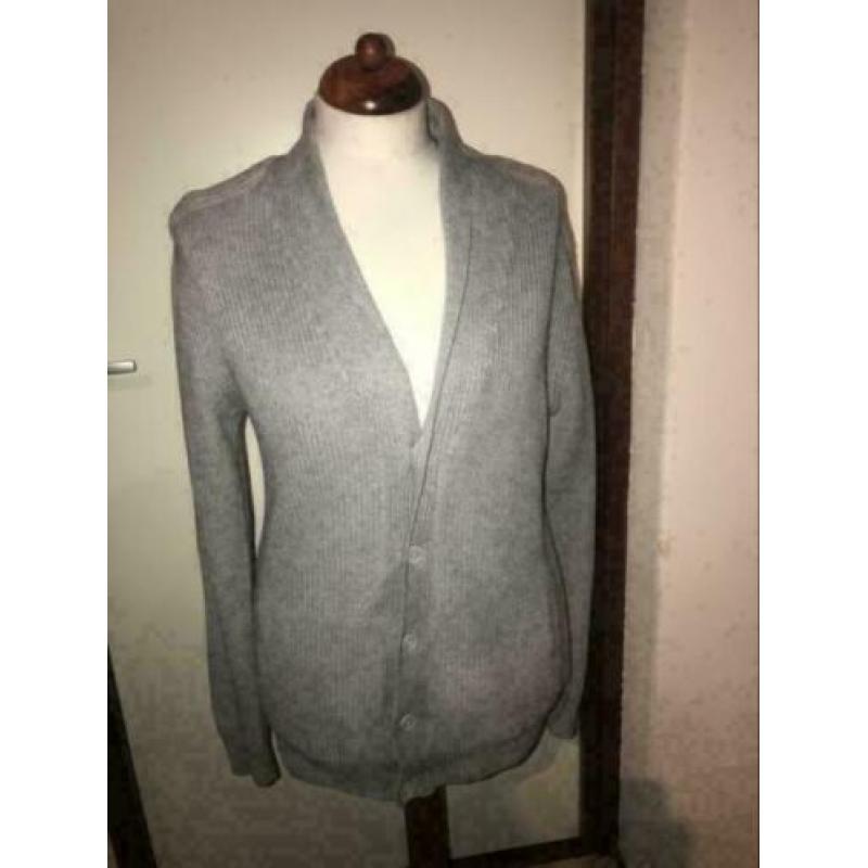 Ckh mooi heren vest trui grijs met knopen maat xl leuk vest