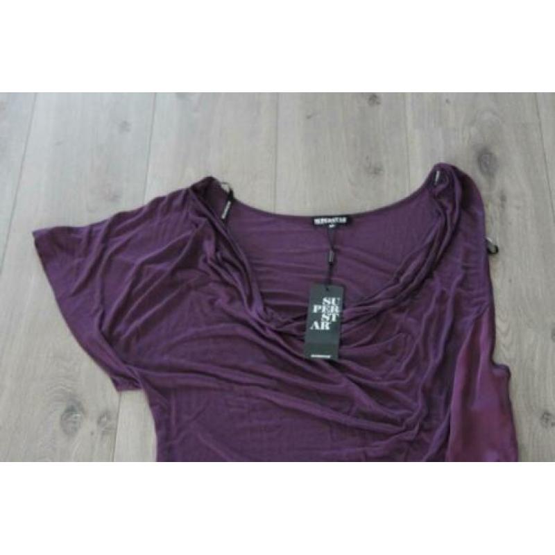 Paars dames jurk SUPERSTAR, maat XL, NIEUW! (d21)
