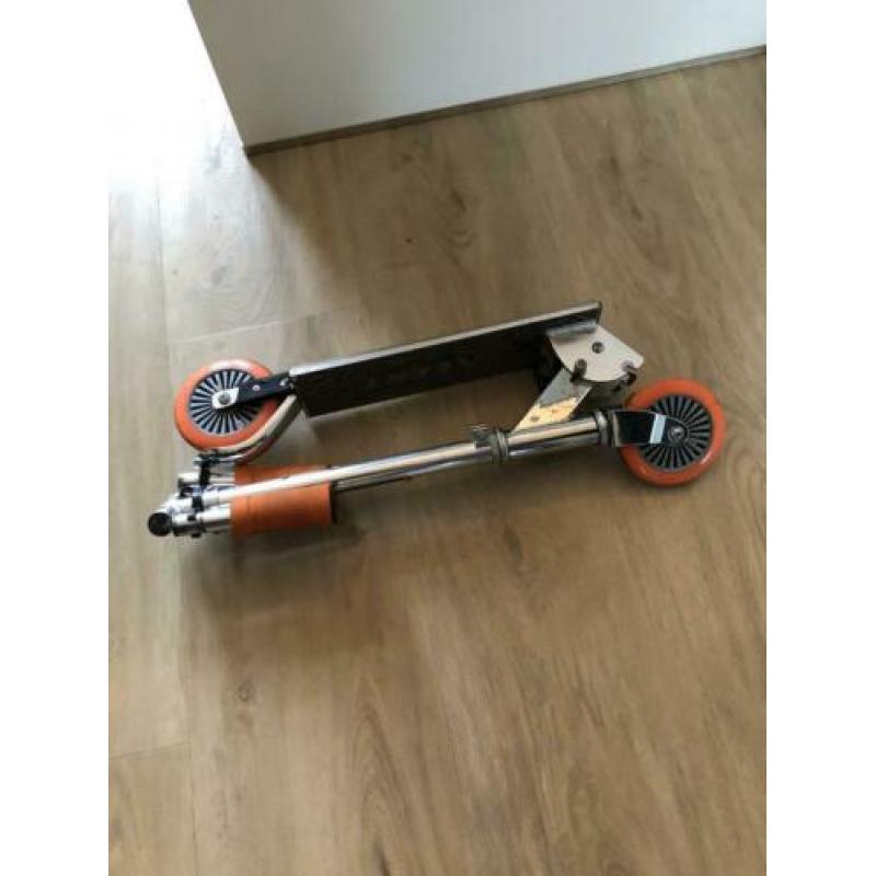 Aluminium stuntstep scooter oranje/zilver, inklapbaar