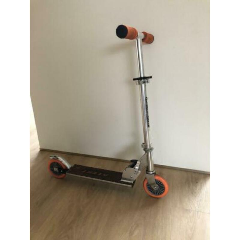 Aluminium stuntstep scooter oranje/zilver, inklapbaar