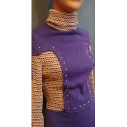 Vintage jurk (60s/70s) met colkraag ( MT M)