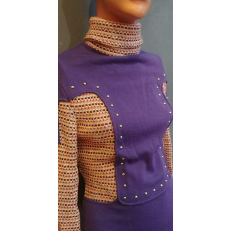 Vintage jurk (60s/70s) met colkraag ( MT M)