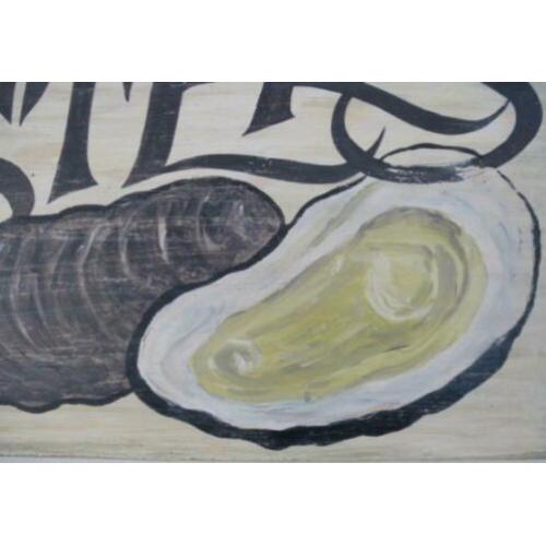 Handgeschilderd reclamebord oester/Kreeft/vis winkel/garnaal