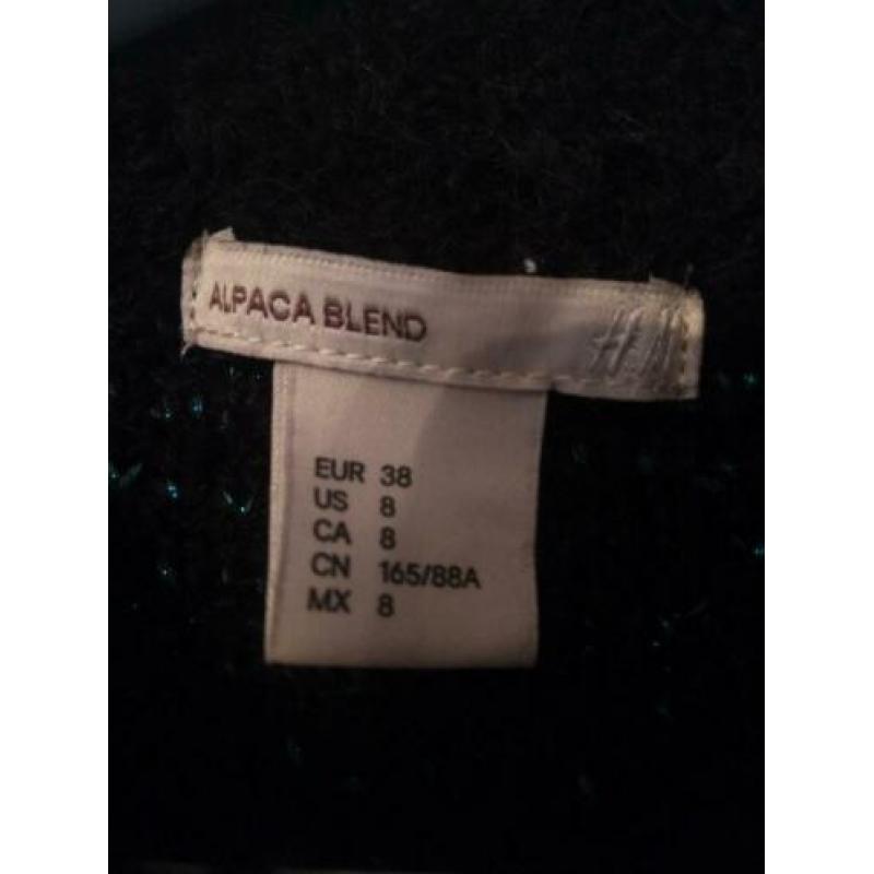 Zwarte alpaca-wolblend trui H&M, maat M, zgan