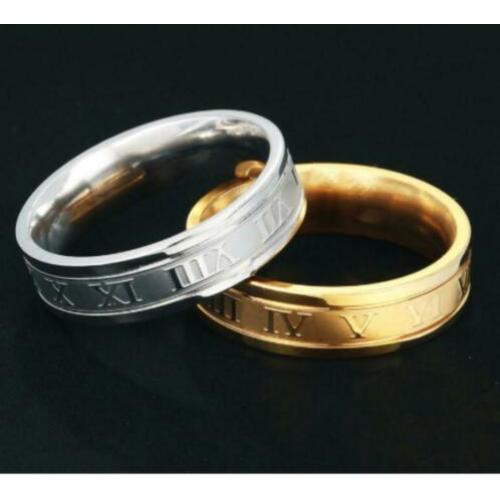 RVS Ring met Romeinse Cijfers Maat 22 Kleur Zilver Nieuw