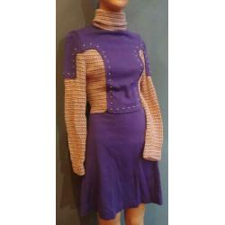 Vintage jurk (60s/70s) met colkraag ( MT M)