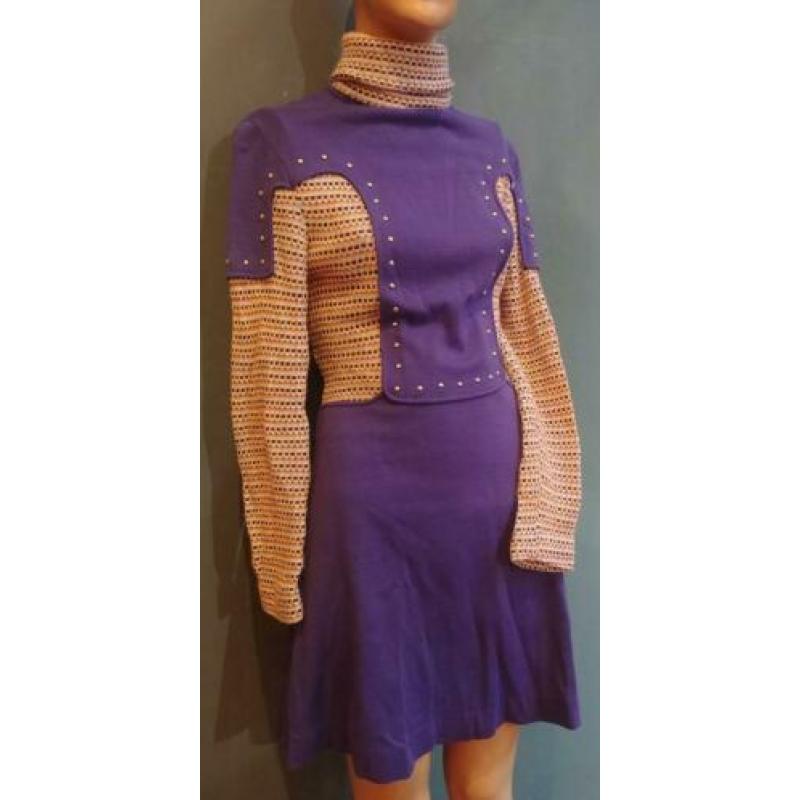 Vintage jurk (60s/70s) met colkraag ( MT M)