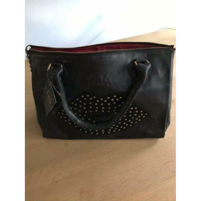 Zwarte leren handtas Kiss Fabienne Chapot