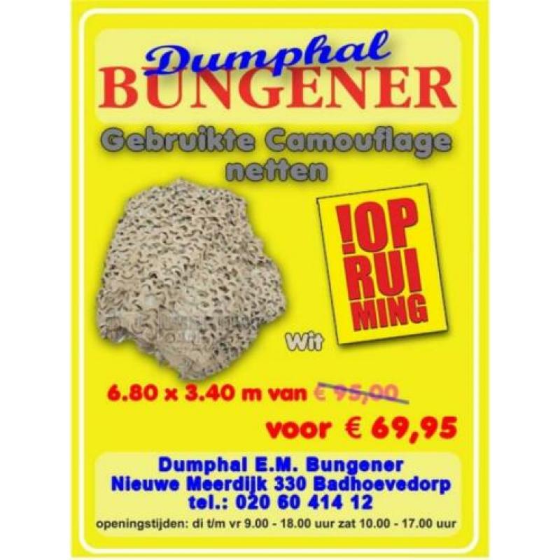Camouflage net wit camouflagenet woodland groen nieuw / gebr