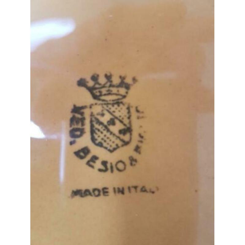 3x retro vintage okergeel fondue borden