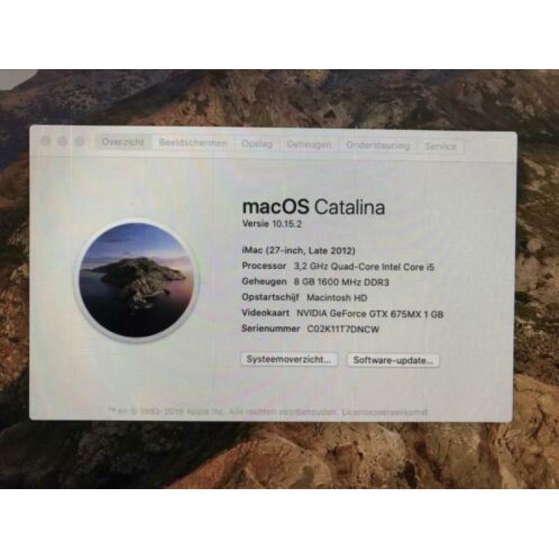 Imac 27 inch 8Mb, 1Tb, i5, 3,2 Ghz quad core, Late 2012