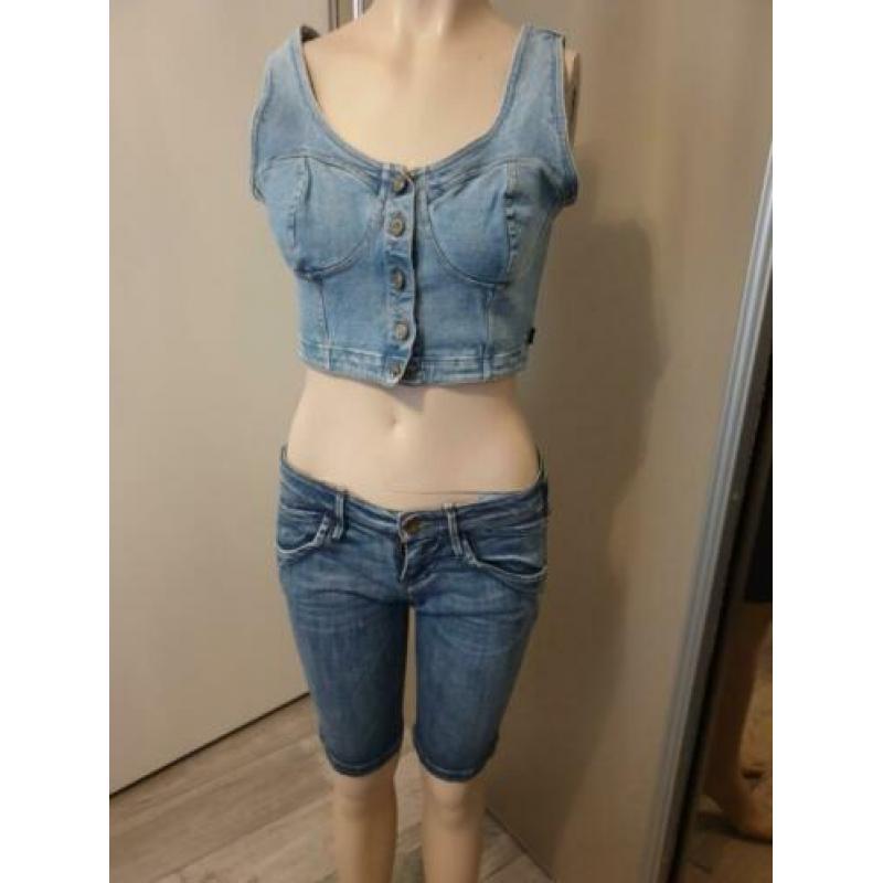 Tripper jeans kort spijker gilet maat s/ m