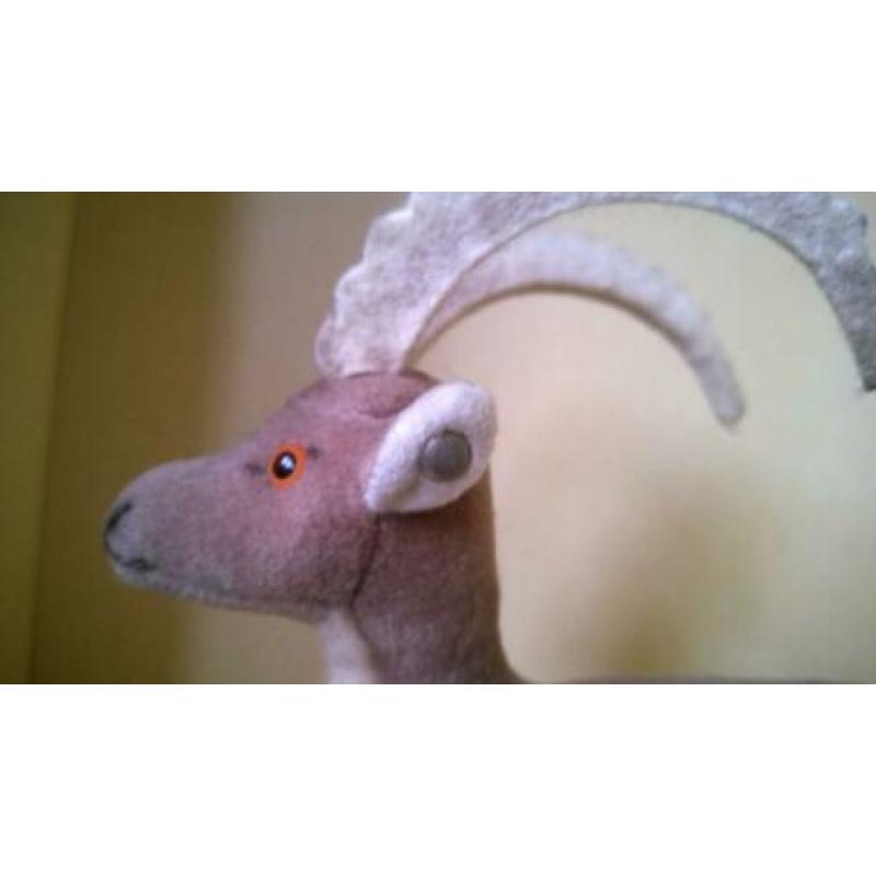 Steiff steenbok oud jaren 70 Rocky berggeit *knop* trevira