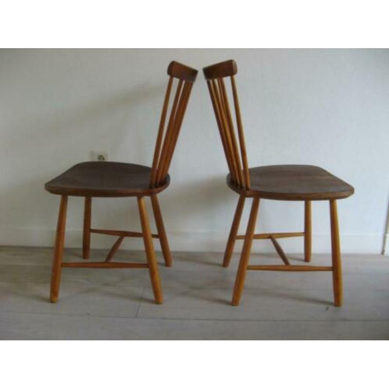 2x Spijlenstoel. Vintage jaren 60-70