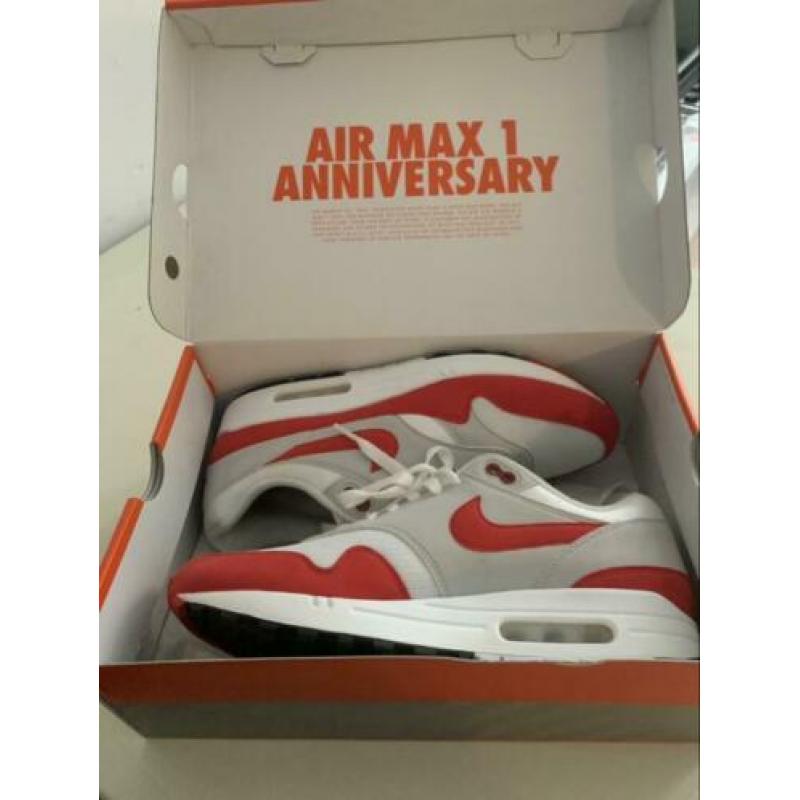 Air max 1 anniversary red, restockpair, 44,5 ds