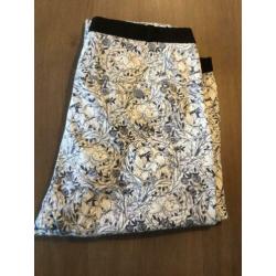 Printbroek blauw/off white, maat 38
