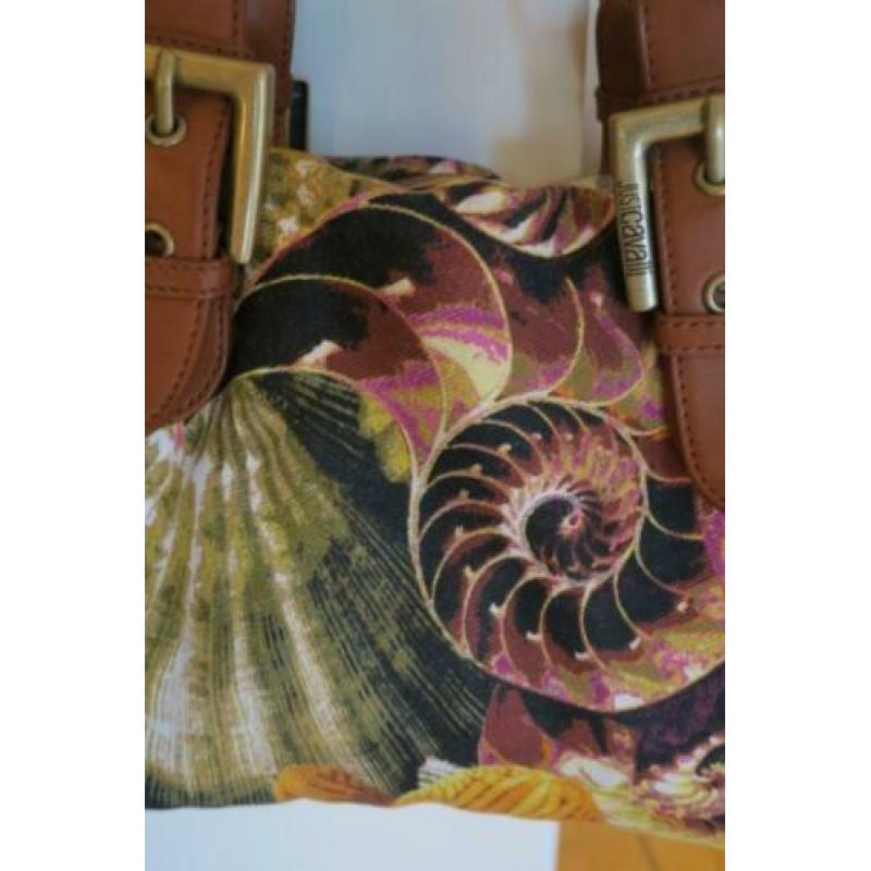 Roberto Cavalli tas canvas leer bloemen schelpen zgan