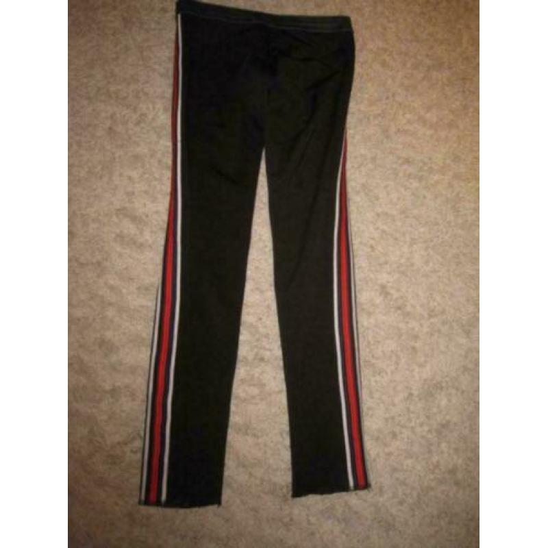Tenax bijna nieuwe Italiaanse skinny broek met leer, S
