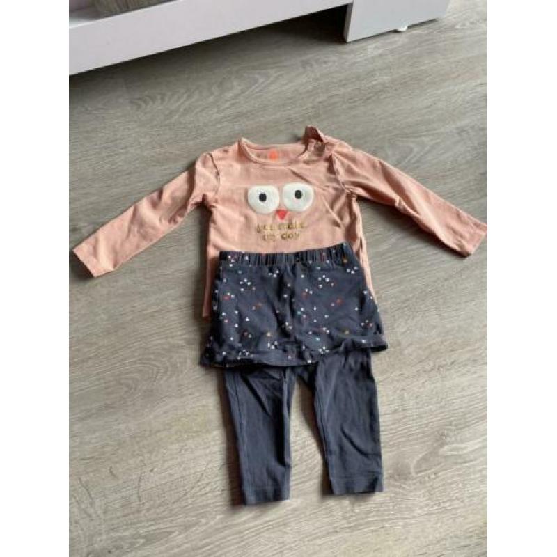 Kleding setje shirt met legging met rokje maat 62 Hema