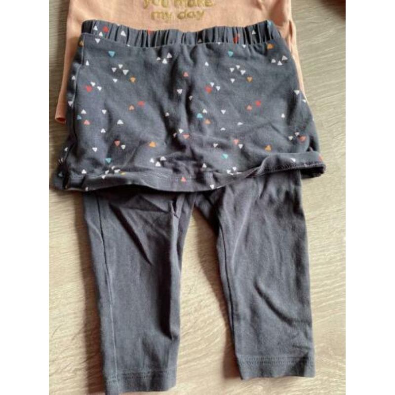 Kleding setje shirt met legging met rokje maat 62 Hema