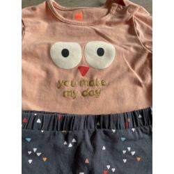 Kleding setje shirt met legging met rokje maat 62 Hema