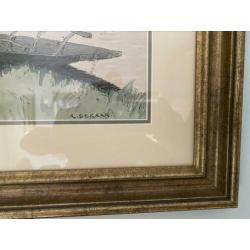 A. Segaar aquarel zicht op molens Warmond
