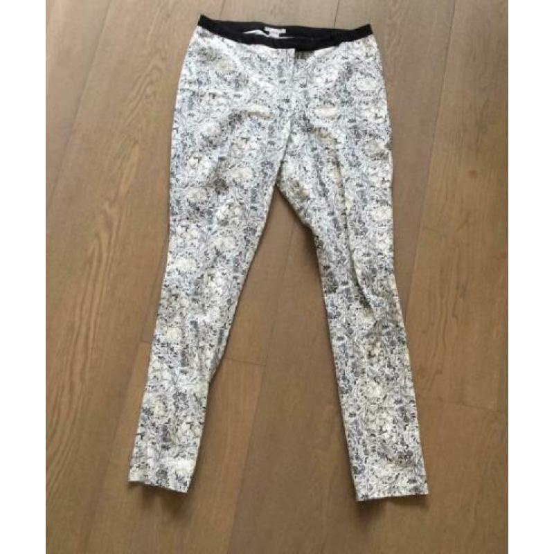 Printbroek blauw/off white, maat 38