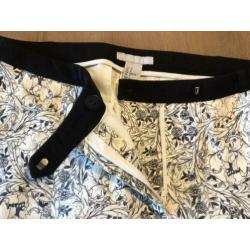 Printbroek blauw/off white, maat 38