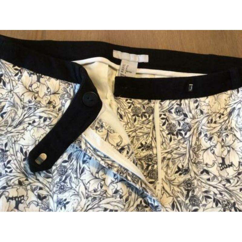 Printbroek blauw/off white, maat 38