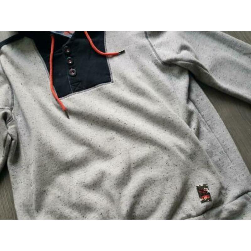 DENIM STUFF aparte grijze trui/ sweater maat XXL (KG231)