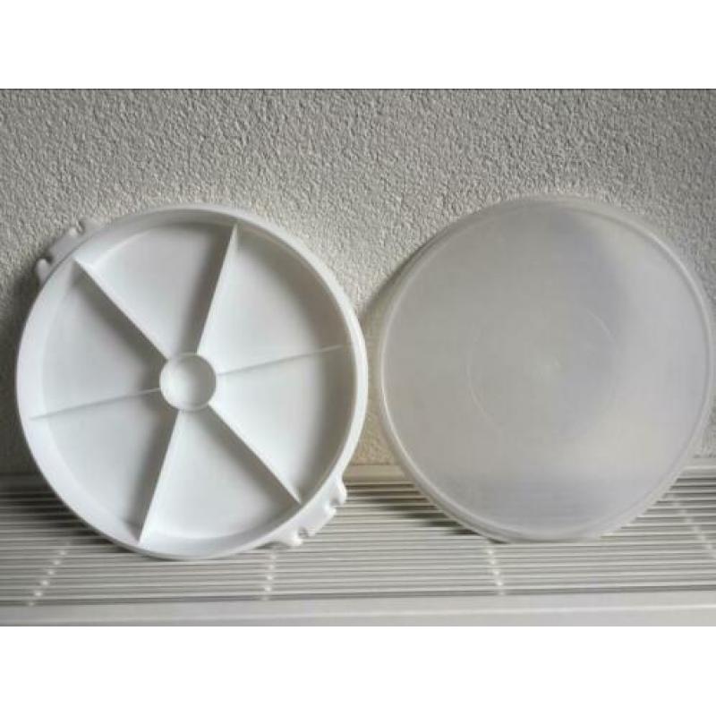 Grote 6 vaks serveer schaal Tupperware deksel
