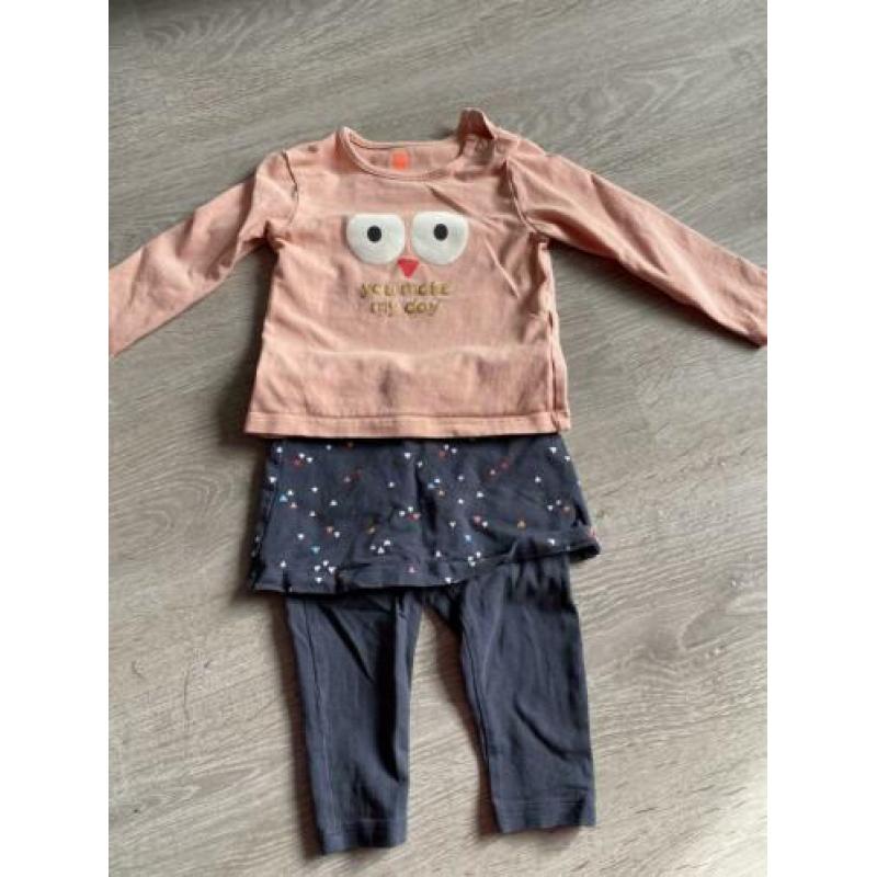 Kleding setje shirt met legging met rokje maat 62 Hema