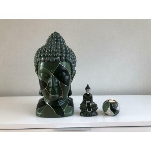 Boeddha buddha beeld hoofd origineel groen